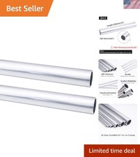 Lightweight 6061 Aluminum Round Tube, 10" Long, 5/8" OD - 2 Pieces for Projects