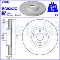 2X Delphi Bremsscheibe BG9342C FüR Volvo XC60 156 1 SUV VAN AWD