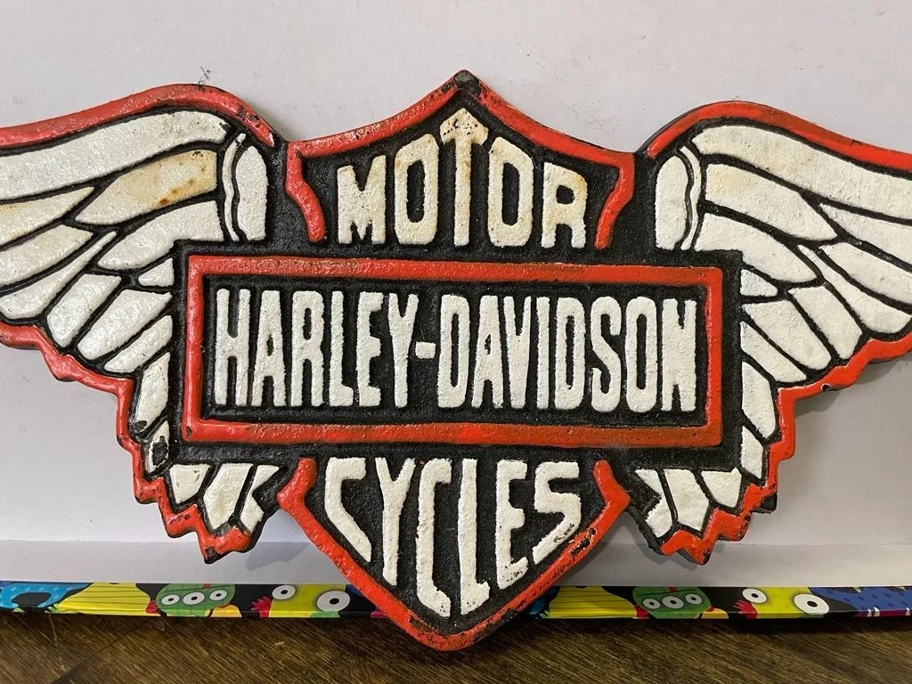 New Cast Iron Non Original Harley-Davidson "Wings" Sign