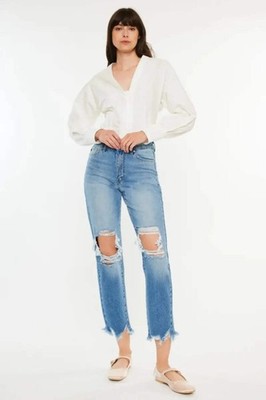 Shoes Trendsi Kancan Distressed Jeans Women's Casual Cropped Denim Frayed Hem