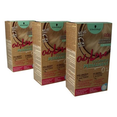 3 x Schwarzkopf Only Love Haarfarbe 9.06 Macadamia Blond