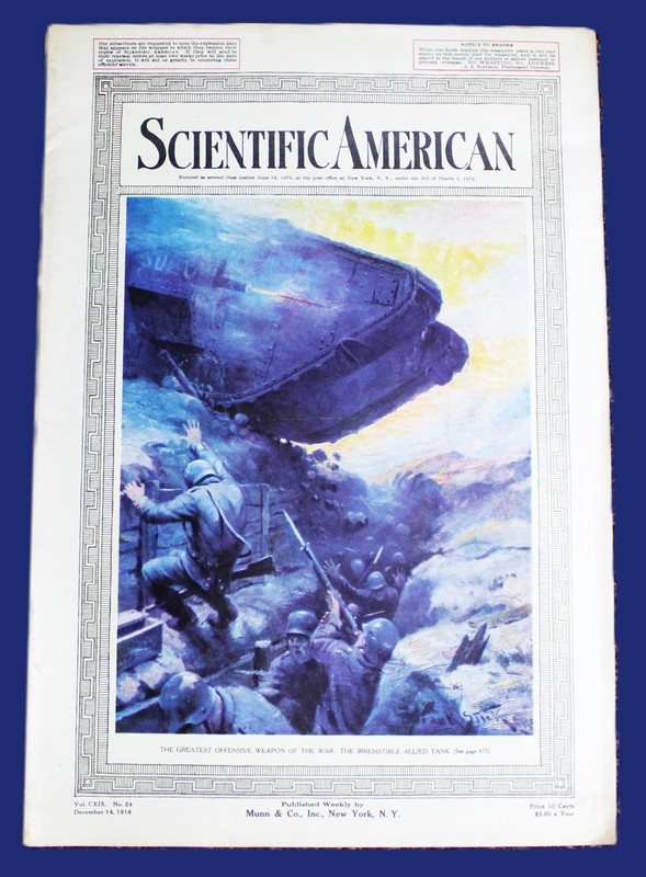 SCIENTIFIC AMERICAN MAGAZINE 14 DECEMBER 1918 WWI SCIENCE TECHNOLOGY NEWS