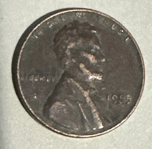 1955-P Lincoln Wheat 1 Cent Penny CIRCULATED (no mint mark)￼