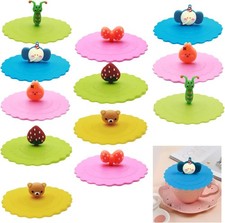 12 Stück Silikondeckel für Trinkgläser, 10 CM Silikon Glasabdeckung Trinkglas