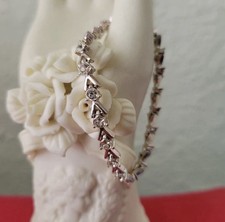 Avon Tennis bracelet silver plated clear rhinestones. Vintage