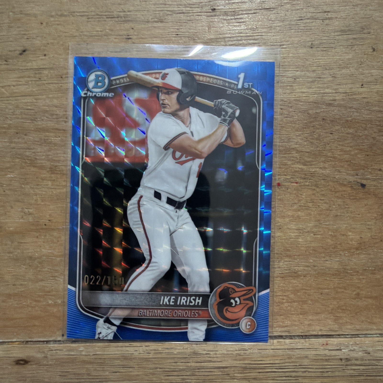 IKE IRISH 2025 BOWMAN CHROME DRAFT 1ST BLUE GEOMETRIC /150  Bdc-16