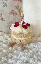 Jellycat Amuseables Strawberry Birthday Cake Plush   Cute Kids Birthday Gift NWT