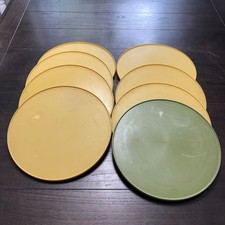 Vintage Rubbermaid Lazy Susan Turntable Harvest Gold Avocado Green 10.5" USA