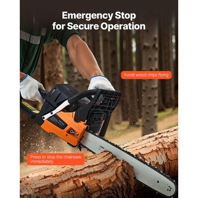 62cc Gas Chainsaw 3.8 HP Gas Powered 20 inch Chainsaw For Wood