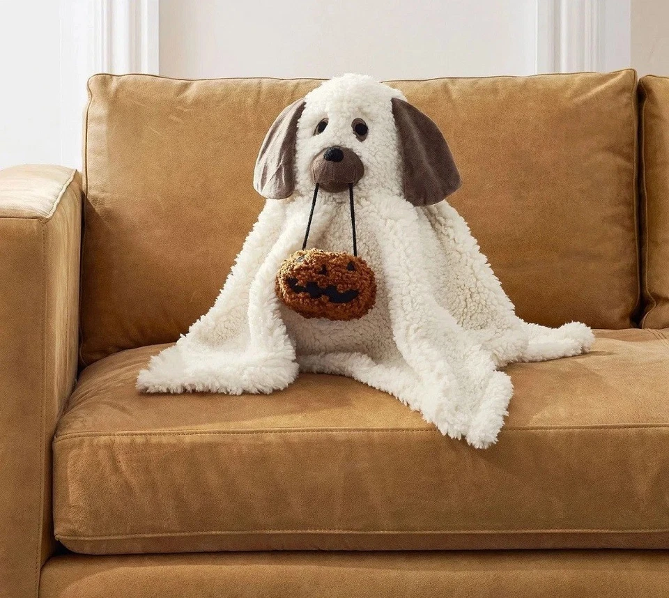 Doug the Dog Ghost Pillow Halloween Decoration Cushion Gift Trick or Treat 12in - Image 3 of 4