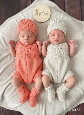 “Starlight” Romper & Blanket Knitting pattern for Reborn doll 16 -22” or 0-3 Mt