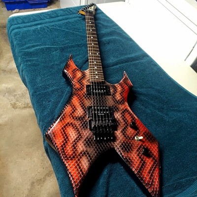 USA ! BC Rich Warlock late'80s -'90s  snakeskin