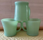 Vintage Fire King Jadeite Mugs D Handle - set of 3