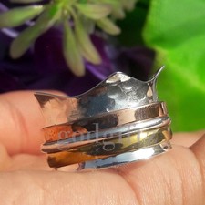 AAA Spinner Ring, Meditation Ring, Spinning Ring, Thumb Ring, Three Tone Ring