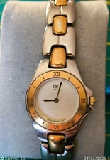 Women's Swiss ESQUIRE Two-Tone Watch w/ New Battery - Works Great!