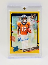 2023 Panini Donruss Clearly Rated Rookie Marvin Mims #74 Holo Gold /5 (RC) 