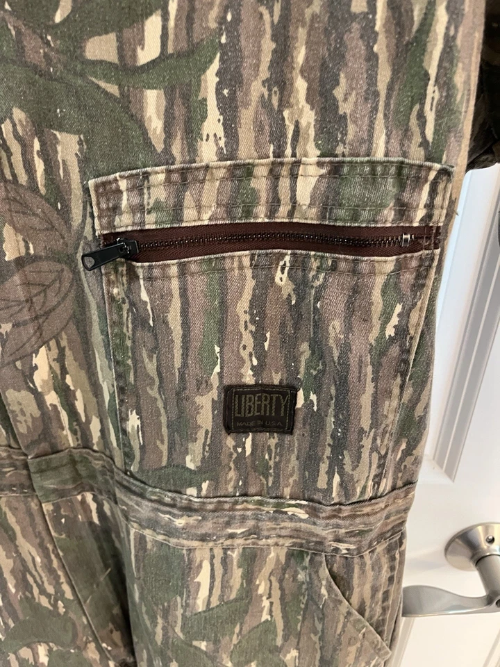 Vintage Liberty Realtree Camouflage Camo Coveralls Men Large L USA Made Elastic - Image 3 of 4