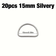 CRAFTS, METAL D-RINGS 5/8" SILVER FINISH. PACKED 30 PCS