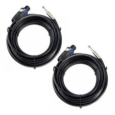 2PCS 15 Feet 12 Gauge Speakon to 1/4 Inch Male Speaker Cables - 15ft 12AWG Sp...