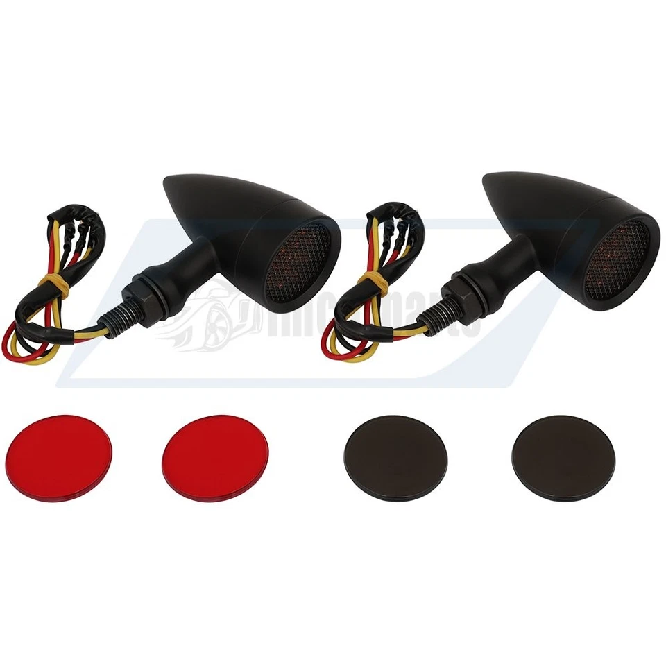 2x Luz trasera LED de freno de bala/señal de giro para motocicleta para Bobber Café Foto 2 de 4