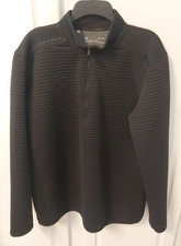 Under Armour Golf ColdGear Mens L Black Ribbed 1/4 Zip Pullover Lightweight