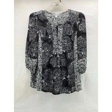 Counterpart Large black and white floral top