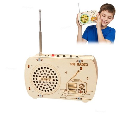 DIY Wooden Radio Kit FM STEM 3D Puzzle Building Toy Kids Teens Gift.