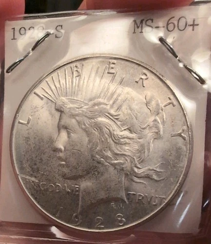 1928 S PEACE SILVER DOLLAR $1 US COIN SEMI KEY DATE LUSTER AU BU
