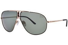 Jaguar 37502 6000 Sunglasses Men's Gold/Grey Lenses Pilot Style 63mm