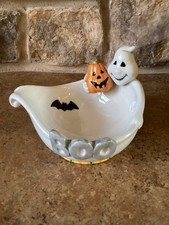 Halloween Boo Ghost Candy Dish Bowl Fitz And ...