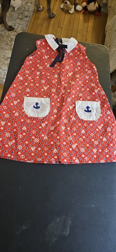 Vintage 70s Nautical Dress Child's 6/7 1960's . Handmade. See Description - Picture 4 of 24