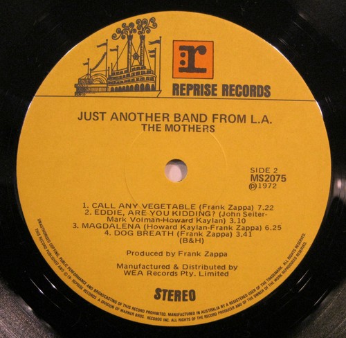 THE MOTHERS (FRANK ZAPPA) "JUST ANOTHER BAND FROM L.A." lp australien neuwertig - Bild 4 von 4
