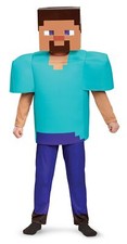 Minecraft Steve Costume Outfit Tunic Pants Mask Officially Licensed Multicolor