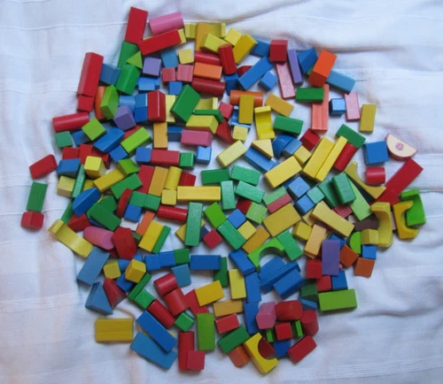bunte Holzbausteine - ca. 3,5kg
