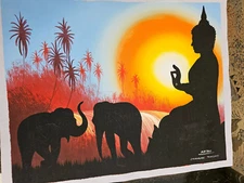 Amazing Buddha Wall Painting on Canvas by famous thai painter