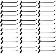 12" Slatwall Hooks,Black,Hanger Display,Display Panel Hooks Wire Metal 12 Pc Set