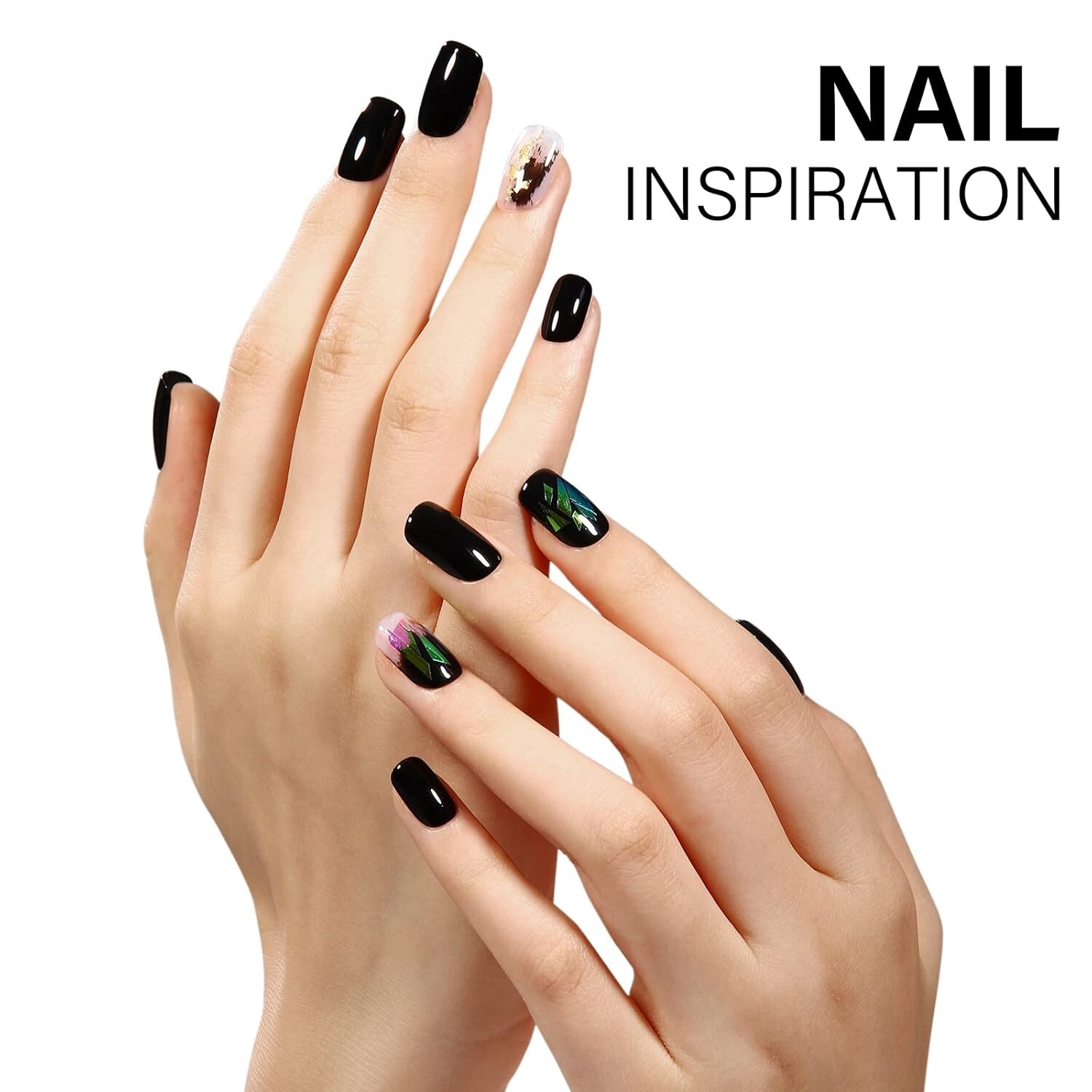 Gel Nagellack, 15ml Schwarz UV Nagellack Soak Off UV LED Gel Lack Maniküre DI...