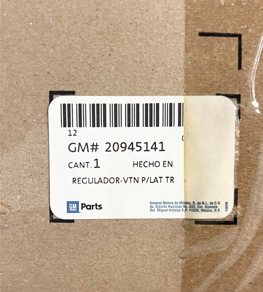 Regulador de ventana GM 07-2014 Chevy Silverado Sierra doble cabina trasero derecho con motor OEM Foto 2 de 4