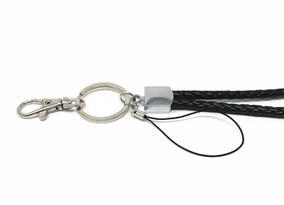 VanEnjoy Full Grain Leather Wristlet Strap With 2 Locks – 13\" Coffee-Silver Keychain Strap For Bags - View #3