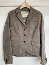 Jack Wills Country Tweed Wool Blazer/hacking Jacket. Mid Brown In Size 10.
