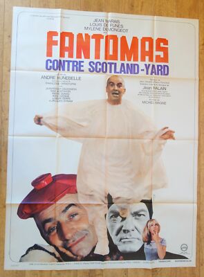 FANTOMAS CONTRE SCOTLAND YARD de Funes original LARGE french movie poster '67