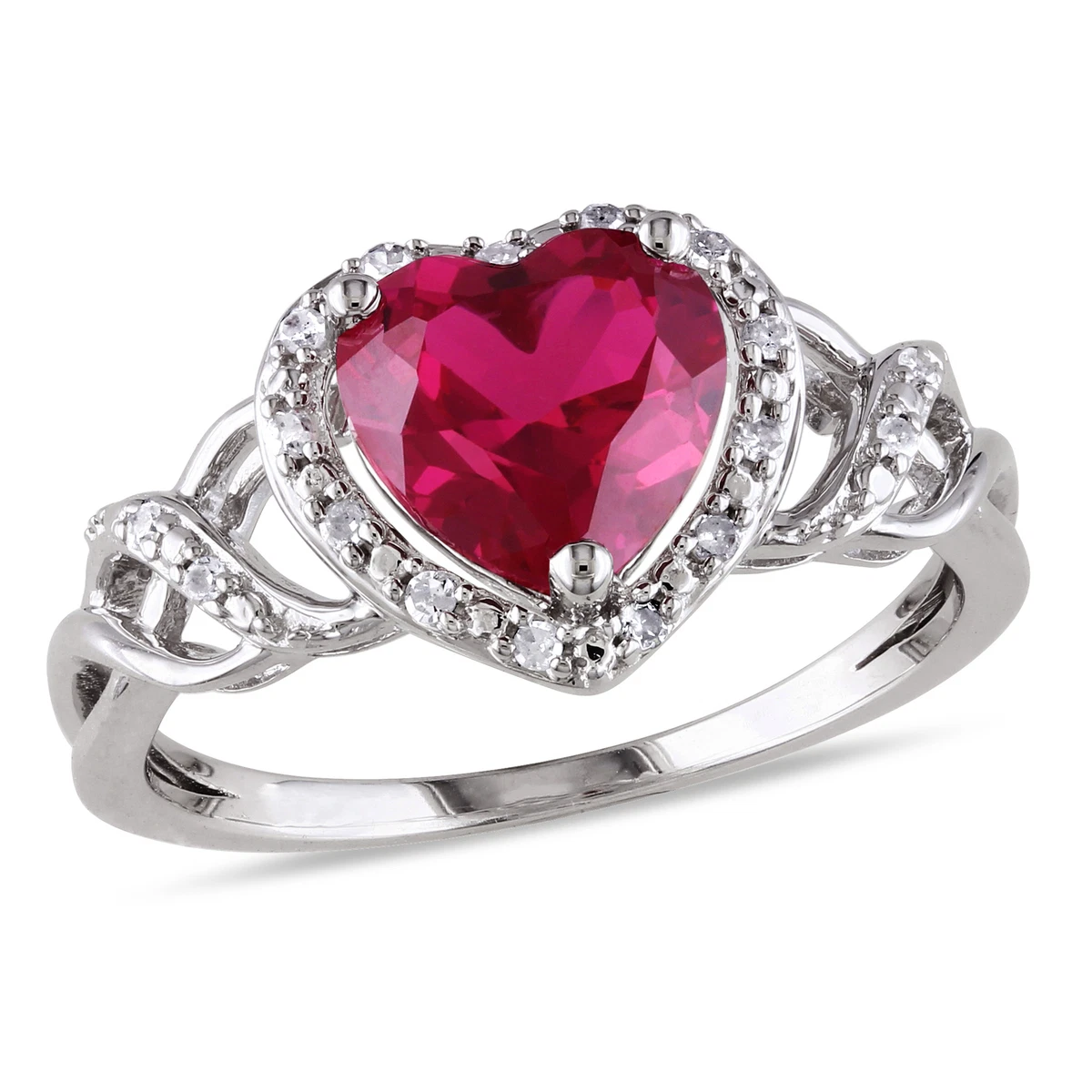 Ruby heart ring silver online