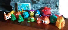 Mixed Lot Of 13 Rubber Animal Bath Tub Toys Dog Fish Owl Gator Fox Turtle Pengui