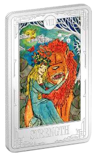 2022 Niue $2 Tarot Cards Strength Colorized NGC PF70 Ultra Cameo Box & COA OGP - Picture 4 of 8