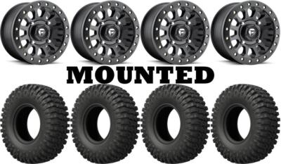 Kit 4 EFX MotoCrusher 37x10-15 on Fuel Vector Beadlock Matte Black D920 TER