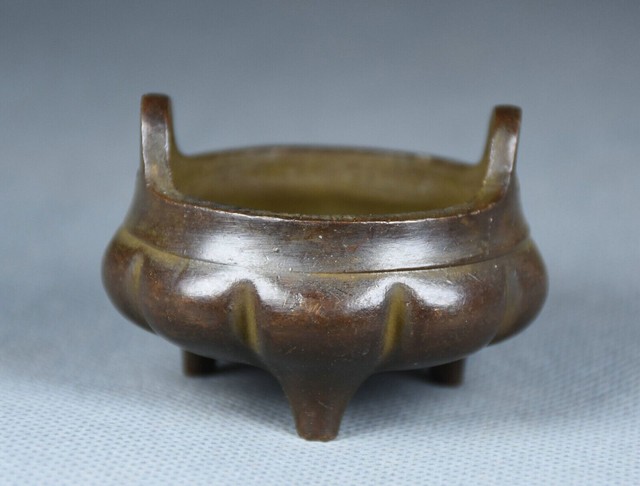 5CM Marked Old China Red Copper Dynasty Palace Pumpkin Incense burner Censer 5CM Marked Old China Red Copper Dynasty Palace Pumpkin Incense burner Censer