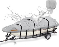 Waterproof Boat Cover 17-19ft, Heavy Duty 800D Marine Grade Oxford Cloth,
