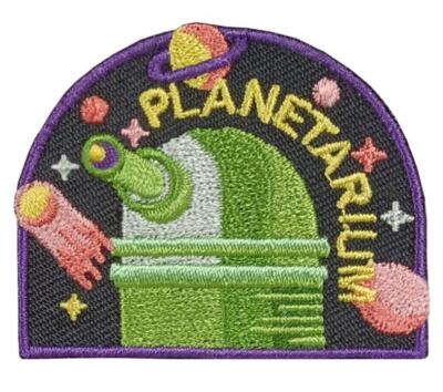 girl cub boy PLANETARIUM observatory Fun Patches Crests Badge Guide Scout  Trip