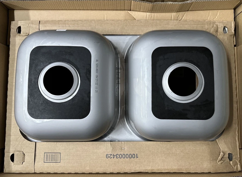 Glacier Bay - 33 pulgadas Fregadero de cocina de acero inoxidable calibre 22 con doble cuenco Foto 4 de 4