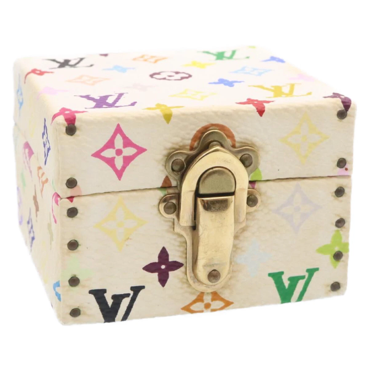 LOUIS VUITTON Monogram Multicolor Jewelry Box White LV Auth